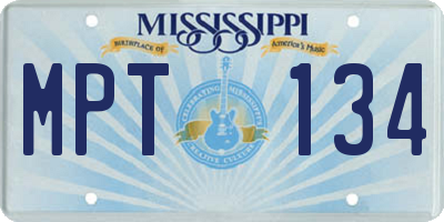 MS license plate MPT134