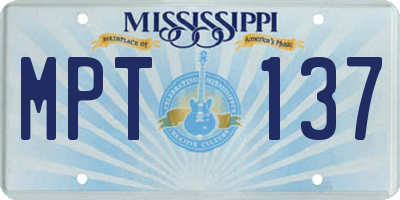 MS license plate MPT137