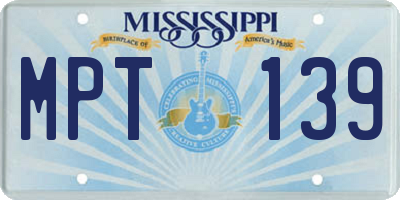 MS license plate MPT139