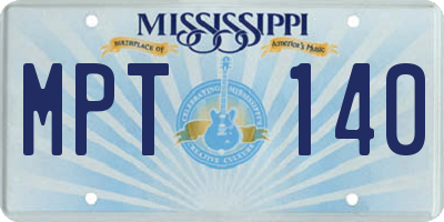 MS license plate MPT140