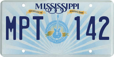 MS license plate MPT142