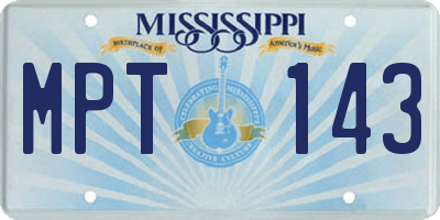 MS license plate MPT143