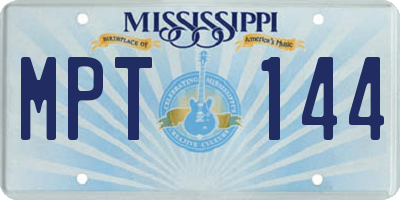 MS license plate MPT144