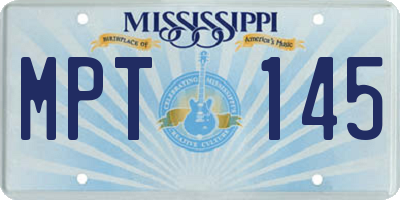 MS license plate MPT145