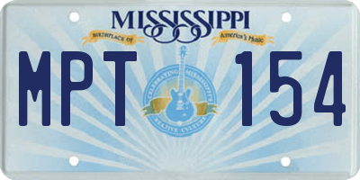 MS license plate MPT154