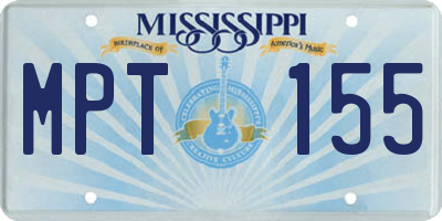 MS license plate MPT155