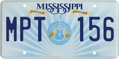 MS license plate MPT156