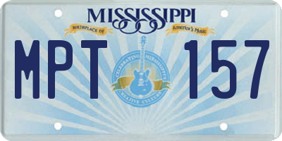 MS license plate MPT157