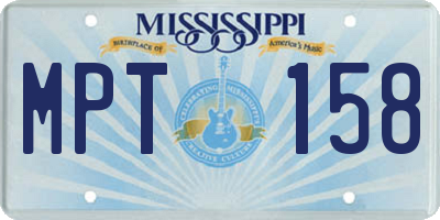 MS license plate MPT158