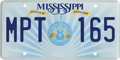 MS license plate MPT165