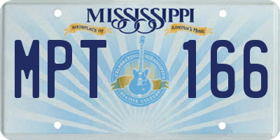 MS license plate MPT166