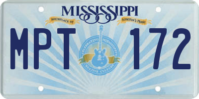 MS license plate MPT172