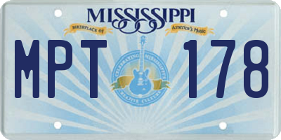 MS license plate MPT178