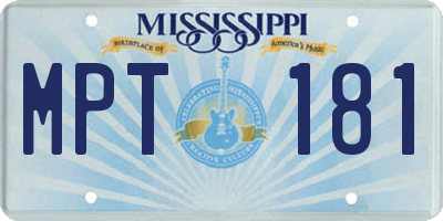 MS license plate MPT181