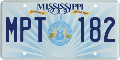 MS license plate MPT182