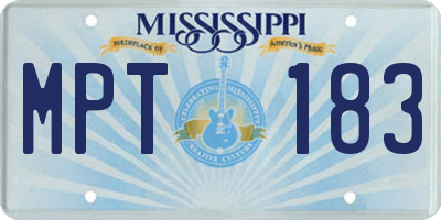 MS license plate MPT183