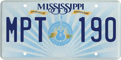 MS license plate MPT190
