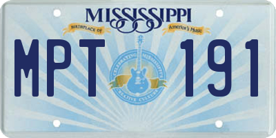 MS license plate MPT191