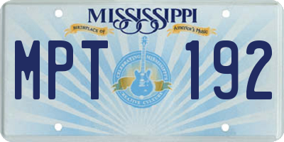 MS license plate MPT192