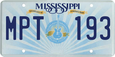 MS license plate MPT193