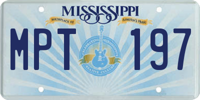 MS license plate MPT197