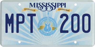 MS license plate MPT200