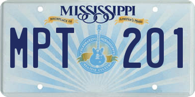 MS license plate MPT201