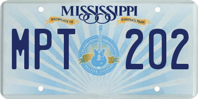 MS license plate MPT202