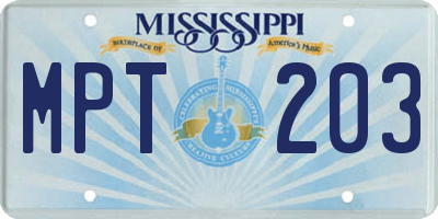 MS license plate MPT203