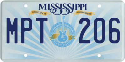 MS license plate MPT206
