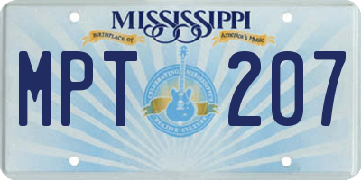 MS license plate MPT207