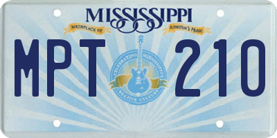 MS license plate MPT210