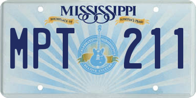 MS license plate MPT211