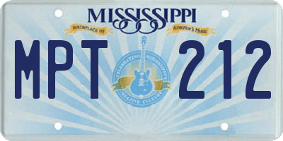 MS license plate MPT212