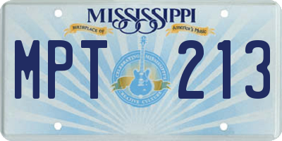MS license plate MPT213