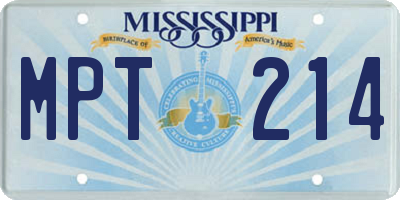 MS license plate MPT214