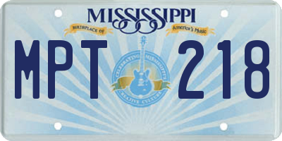 MS license plate MPT218