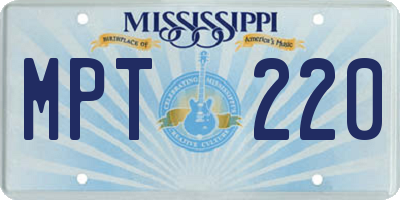 MS license plate MPT220
