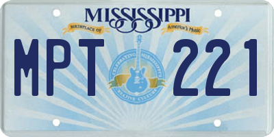 MS license plate MPT221