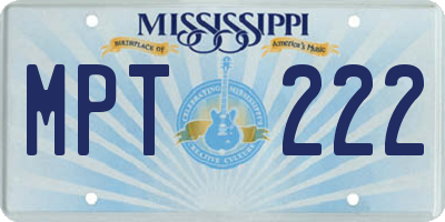 MS license plate MPT222
