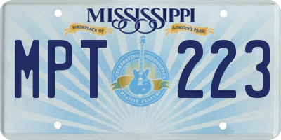 MS license plate MPT223