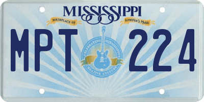 MS license plate MPT224