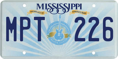 MS license plate MPT226