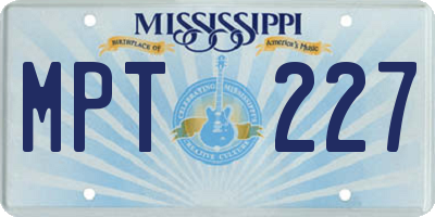 MS license plate MPT227