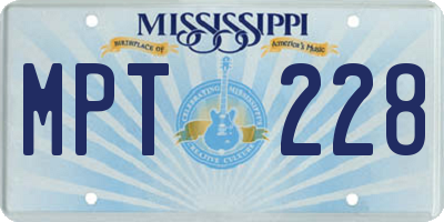 MS license plate MPT228