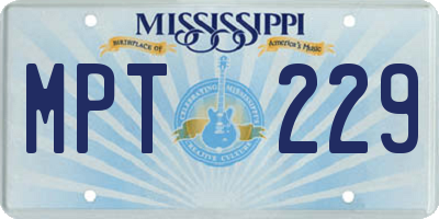 MS license plate MPT229