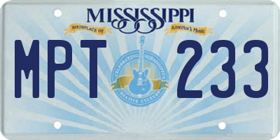 MS license plate MPT233
