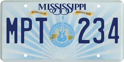 MS license plate MPT234