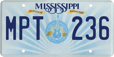 MS license plate MPT236