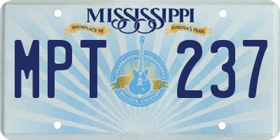MS license plate MPT237